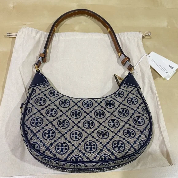 Tory Burch Blue and Tan Shoulder Bag - Picture 9 of 12